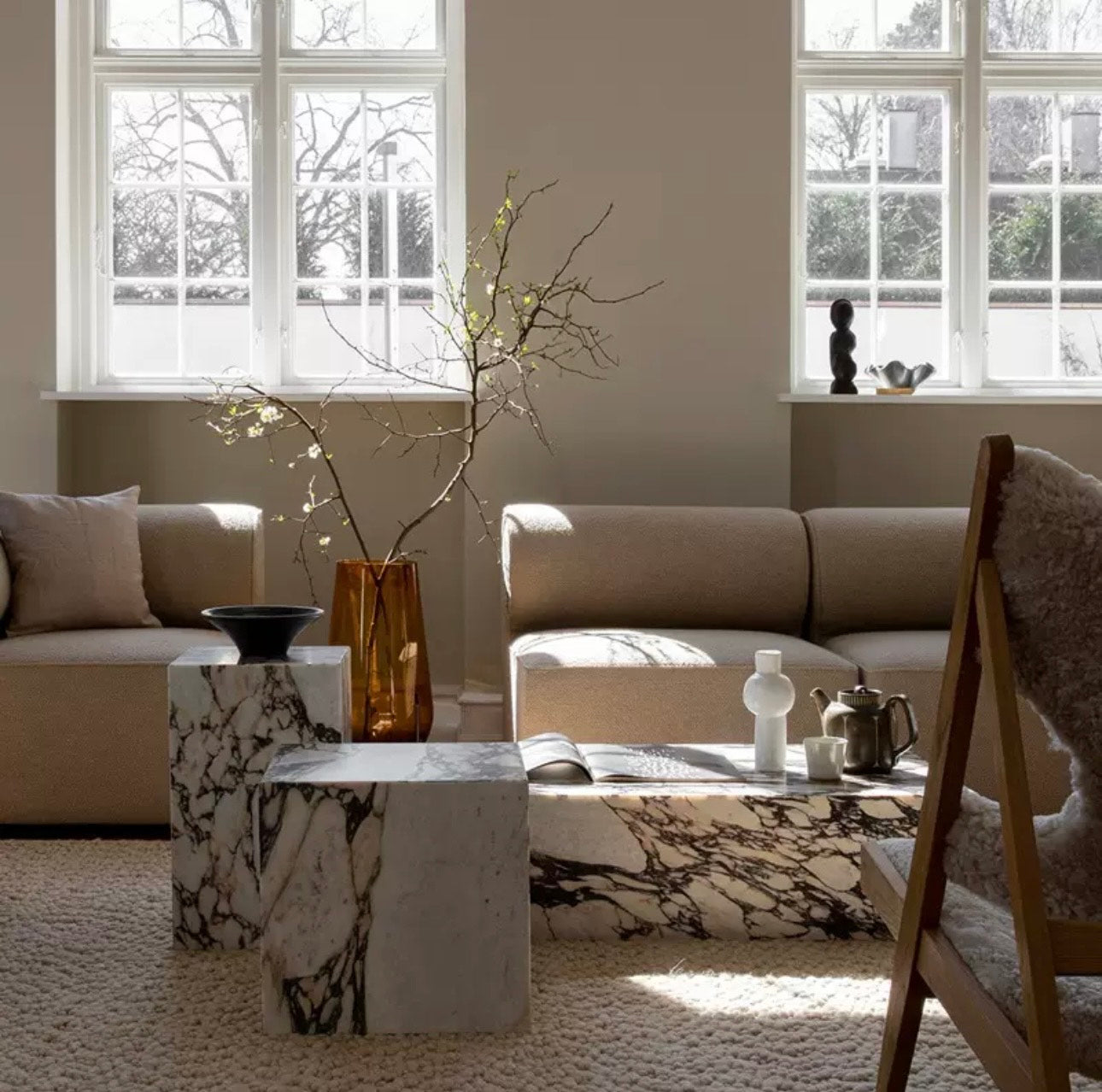 Kaia Marble Plinth Coffee Table